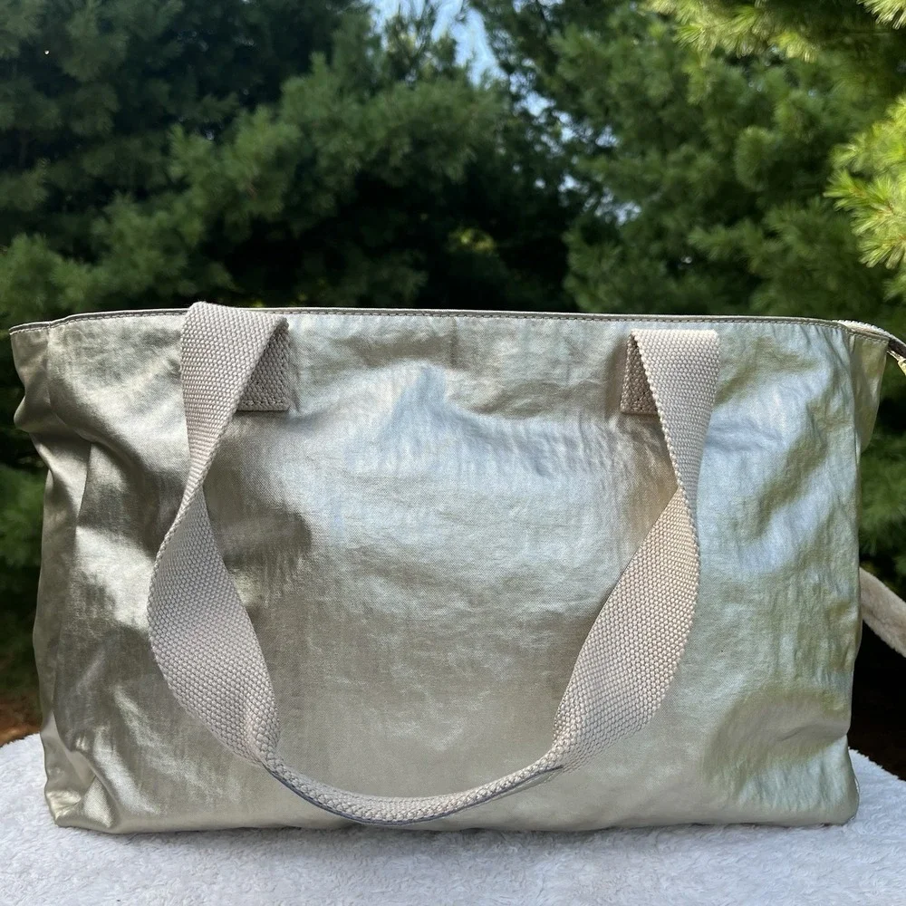 Kipling HB6279 Tote Bag Goldnbeige Metallic Gold NWT Monkey Large Shoulder Bag